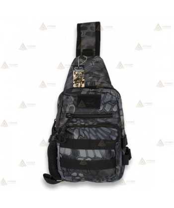 Bandolera táctica Black Phyton Camo con sistema Molle (3 litros)