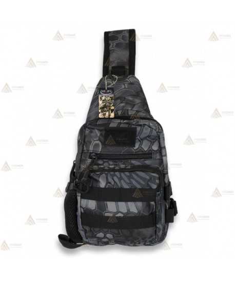 Bandolera táctica Black Phyton Camo con sistema Molle (3 litros)
