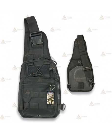 Bandolera táctica Negra con sistema Molle (4 litros)