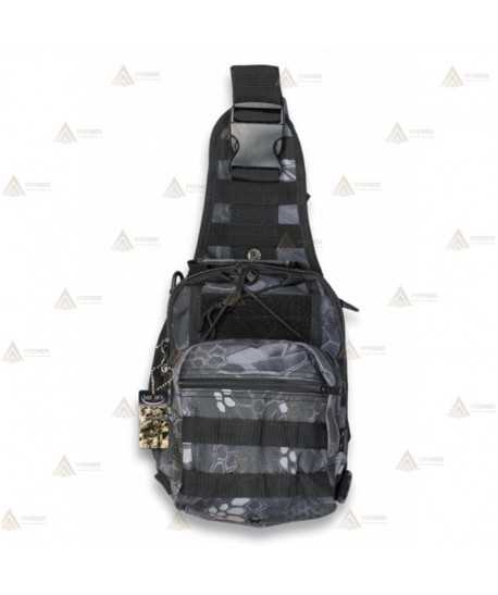 Bandolera táctica Black Black Phyton con sistema Molle (4 litros)