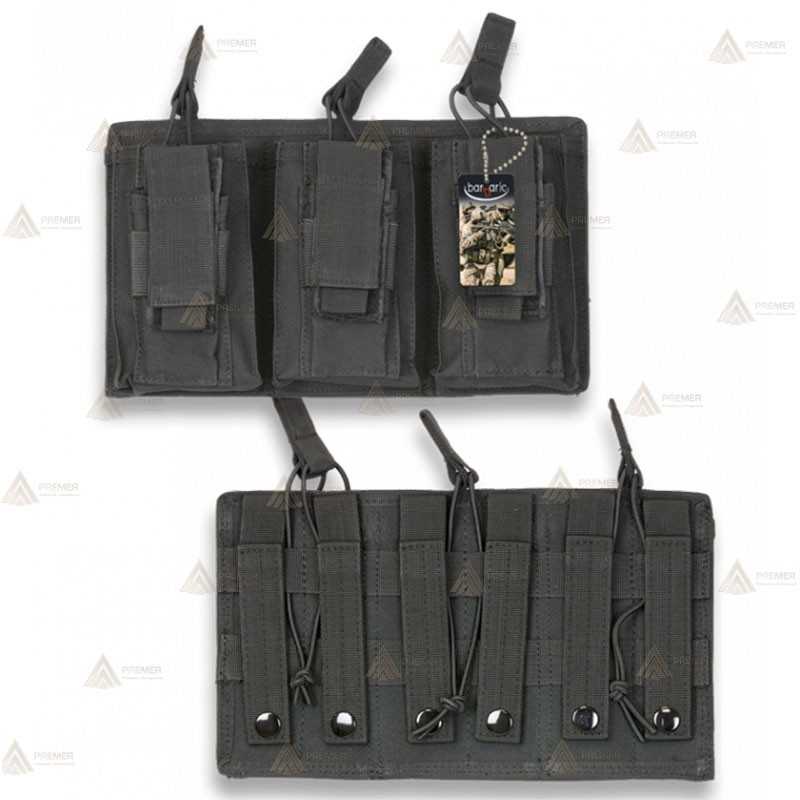 Funda táctica Negra para cargador triple con sistema Molle