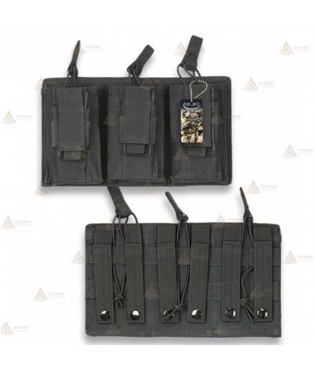 Funda táctica Negra para cargador triple con sistema Molle