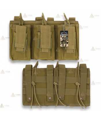 Funda táctica Coyote para cargador triple con sistema Molle