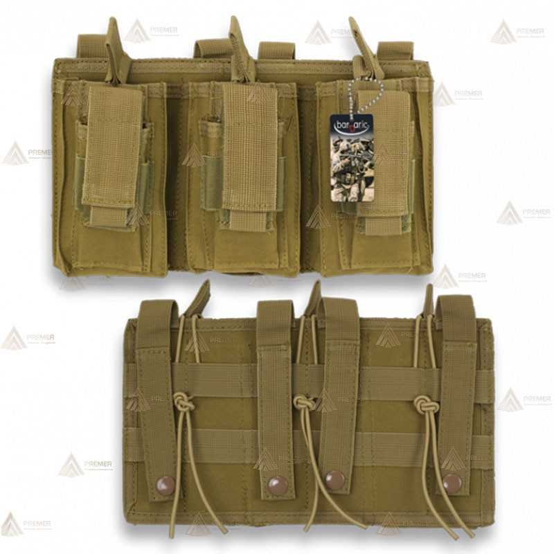 Funda táctica Coyote para cargador triple con sistema Molle