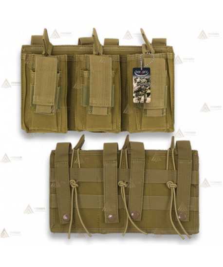 Funda táctica Coyote para cargador triple con sistema Molle