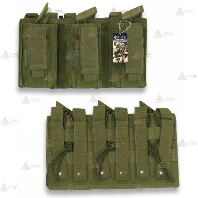 Funda táctica Verde para cargador triple con sistema Molle