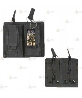 Funda táctica Negra para cargador doble con sistema Molle