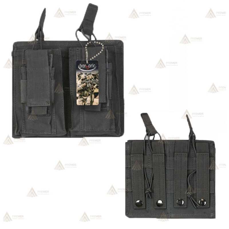 Funda táctica Negra para cargador doble con sistema Molle