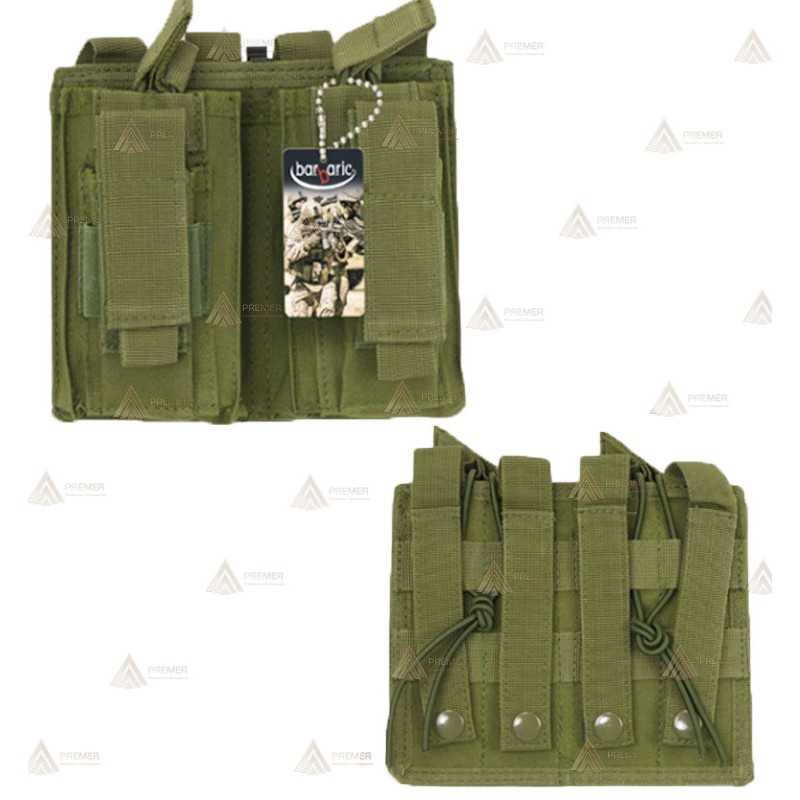 Funda táctica Verde para cargador doble con sistema Molle