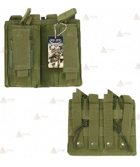 Funda táctica Verde para cargador doble con sistema Molle