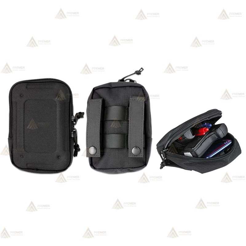 Bolsillo auxiliar color negro con sistema Molle (12 x 17 x 4,5 cm)