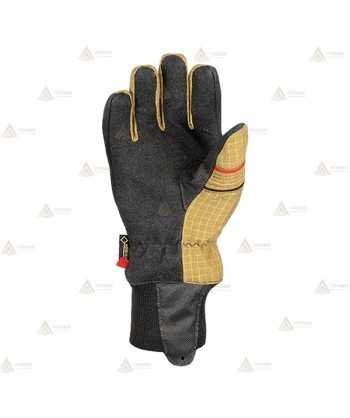 Guantes tácticos de color beige y negro con puño de punto