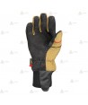 Guantes tácticos de color beige y negro con puño de punto
