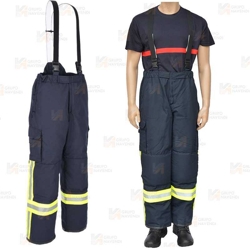 Cubrepantalón o pantalón de bombero EN 469 Nivel 2 color azul marino
