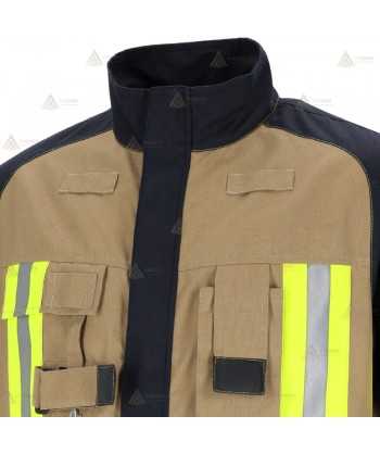 Chaqueta de intervención ligera para Bomberos Forestales color dorado y azul marino