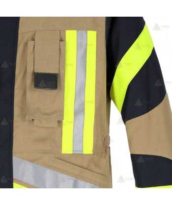 Chaqueta de intervención ligera para Bomberos Forestales color dorado y naranja flúor