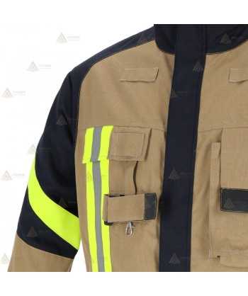 Chaqueta de intervención ligera para Bomberos Forestales color dorado y naranja flúor