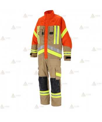 Chaqueta de intervención ligera para Bomberos Forestales color dorado y naranja flúor