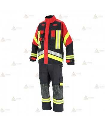 Chaqueta de intervención ligera para Bomberos Forestales color azul marino y rojo