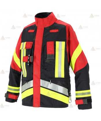 Chaqueta de intervención ligera para Bomberos Forestales color azul marino y rojo