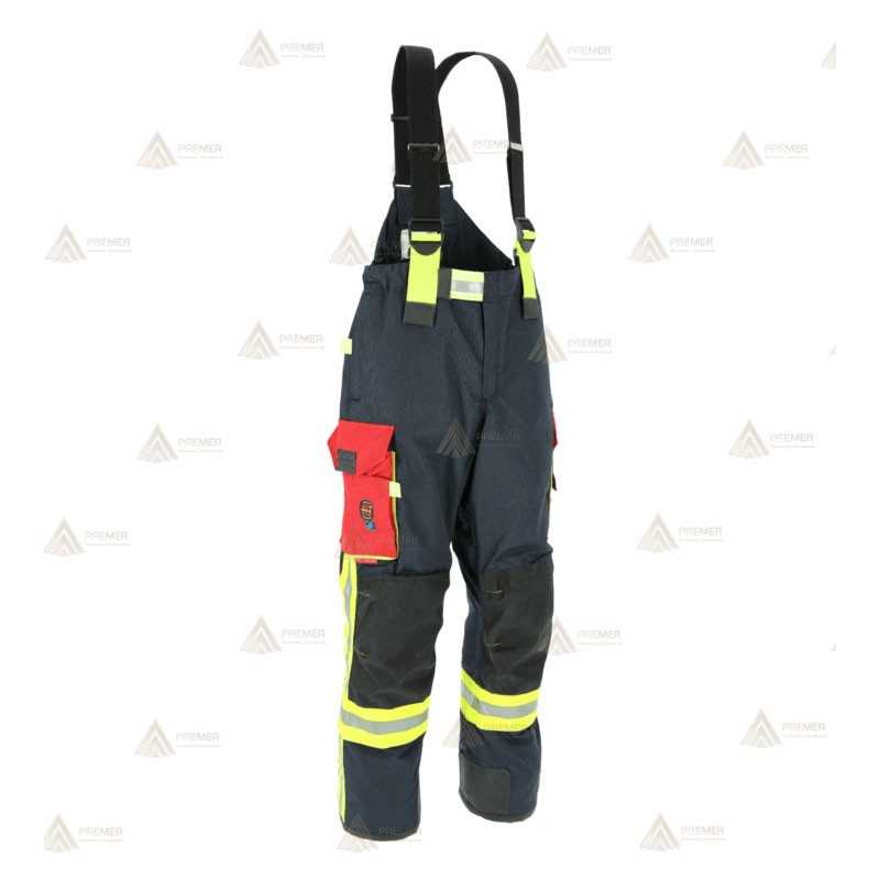 Cubrepantalón ligero de intervención y rescate para Bomberos color marino y  rojo