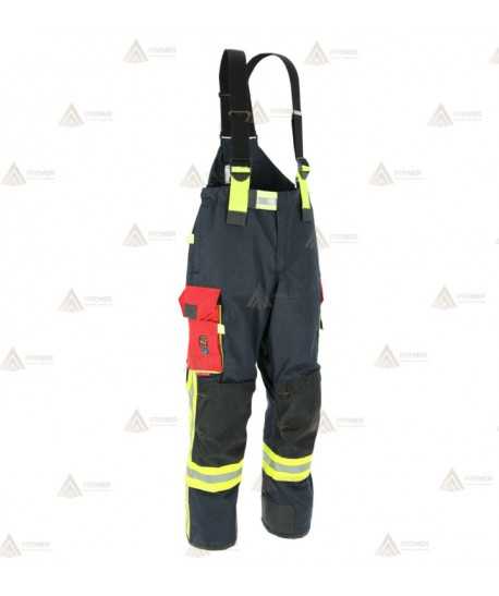 Cubrepantalón ligero de intervención y rescate para Bomberos color marino y  rojo