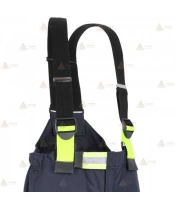 Cubrepantalón ligero de intervención y rescate para Bomberos color marino y amarillo flúor
