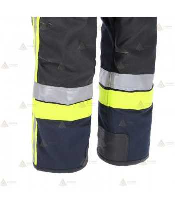 Cubrepantalón ligero de intervención y rescate para Bomberos color marino y amarillo flúor