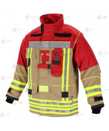Chaquetón ligero de intervención y rescate para Bomberos color dorado y rojo