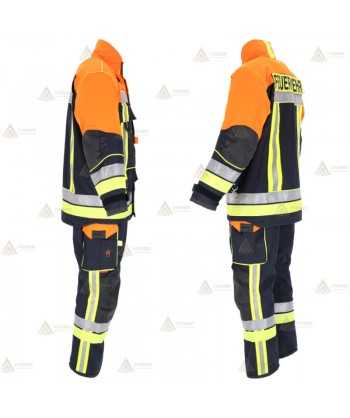 Chaquetón ligero de intervención y rescate para Bomberos color dorado y amarillo flúor
