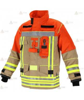 Chaquetón ligero de intervención y rescate para Bomberos color dorado/naranja flúor