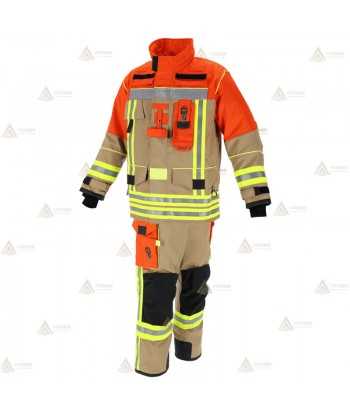 Chaquetón ligero de intervención y rescate para Bomberos color dorado/naranja flúor
