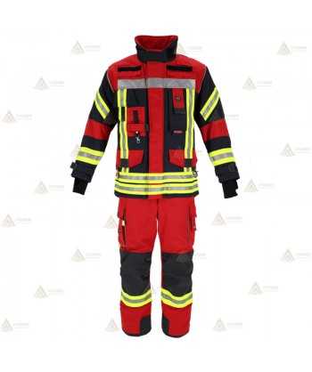 Chaquetón de intervención Premiun para bomberos color marino/rojo