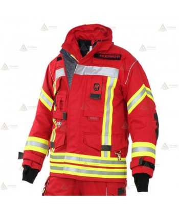 Chaquetón de intervención para bomberos color rojo