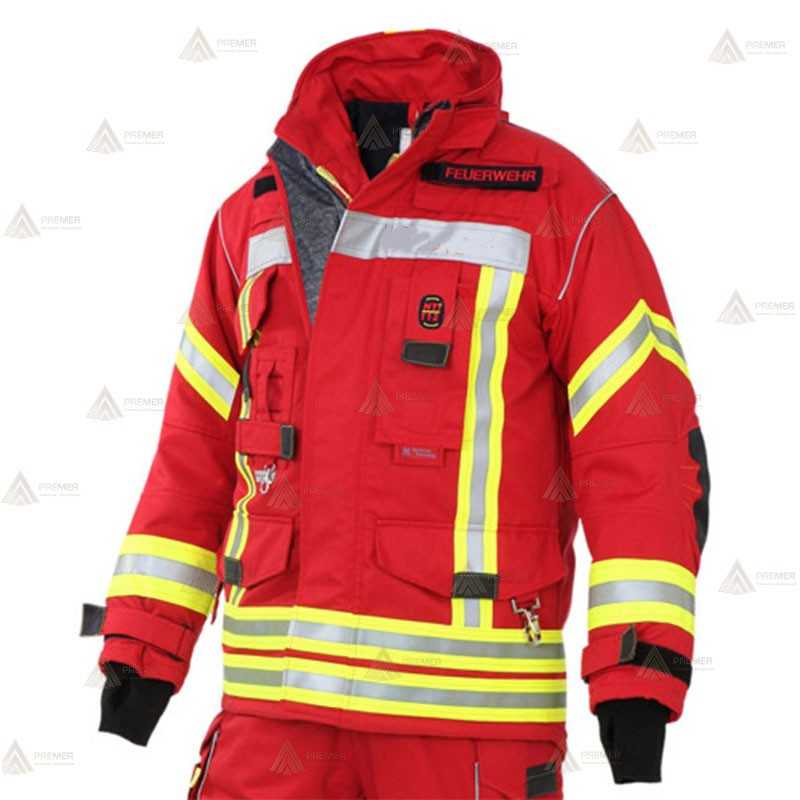 Chaquetón de intervención para bomberos color rojo