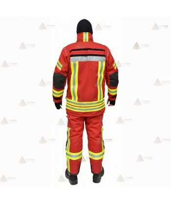 Chaquetón de intervención para bomberos color rojo