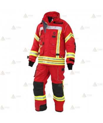 Chaquetón de intervención para bomberos color rojo