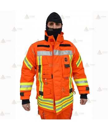 Chaquetón de intervención para bomberos color naranja