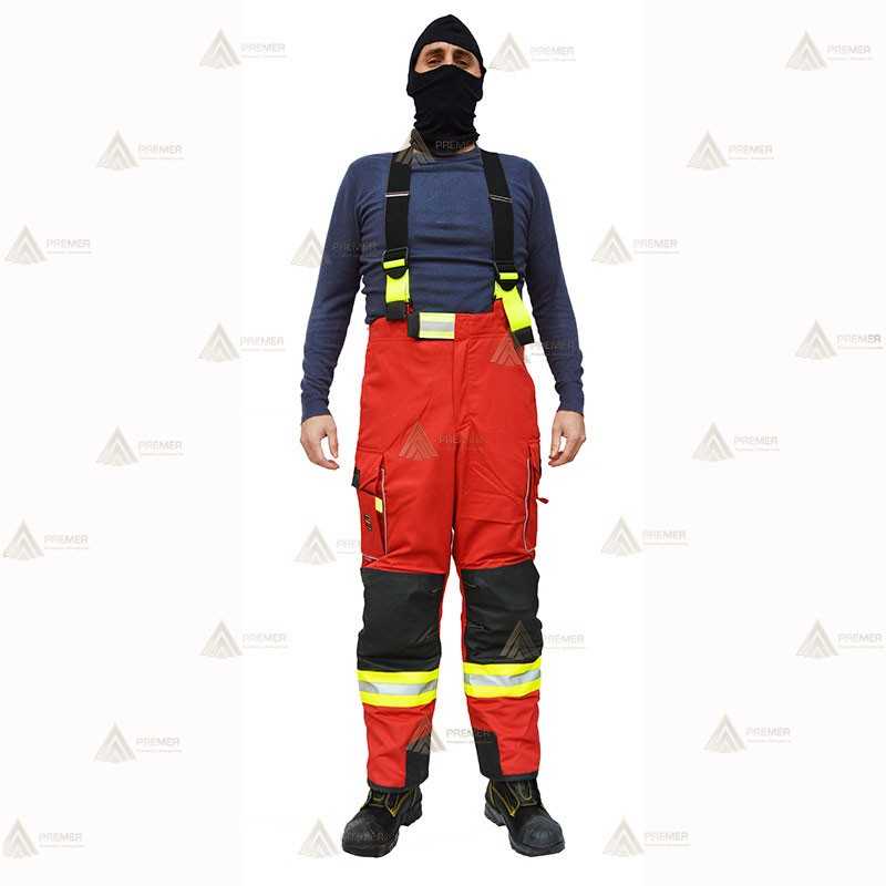 Cubrepantalón de intervención para bomberos color rojo