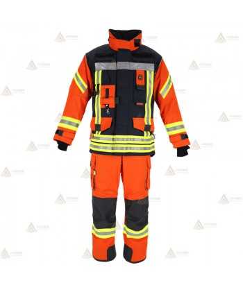 Chaquetón de intervención para bomberos color marino/naranja
