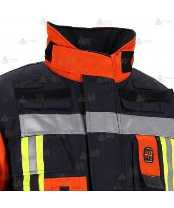 Chaquetón de intervención para bomberos color marino/naranja