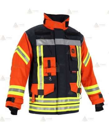 Chaquetón de intervención para bomberos color marino/naranja