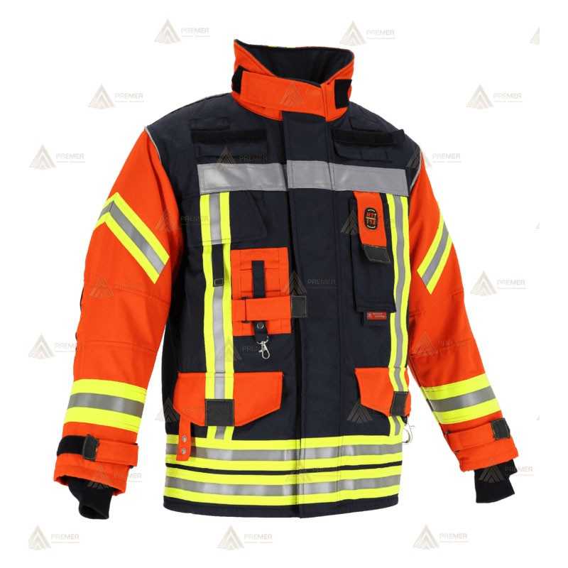 Chaquetón de intervención para bomberos color marino/naranja