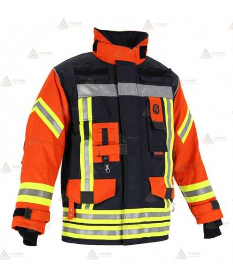 Chaquetón de intervención para bomberos color marino/naranja