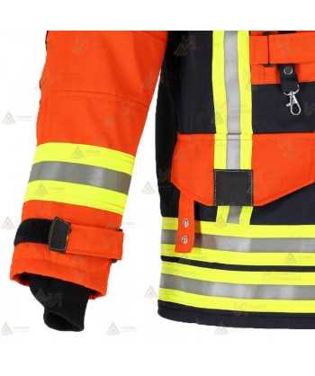 Chaquetón de intervención para bomberos color marino/naranja
