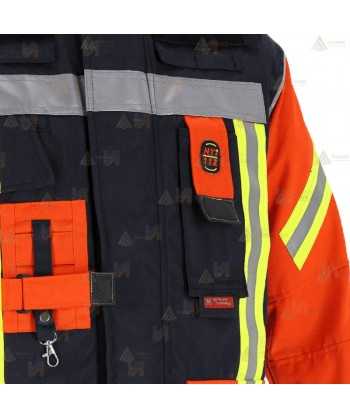 Chaquetón de intervención para bomberos color marino/naranja