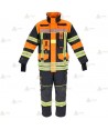 Chaquetón de intervención Premiun para bomberos color azul marino/naranja flúor  y cintas reflectantes segmentadas