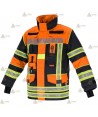 Chaquetón de intervención Premiun para bomberos color azul marino/naranja flúor  y cintas reflectantes segmentadas