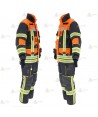 Chaquetón de intervención Premiun para bomberos color azul marino/naranja flúor  y cintas reflectantes segmentadas