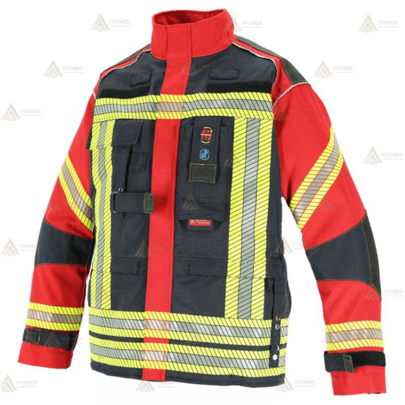 Chaquetón desmontable para Bomberos (THL) y Forestales color azul marino y rojo